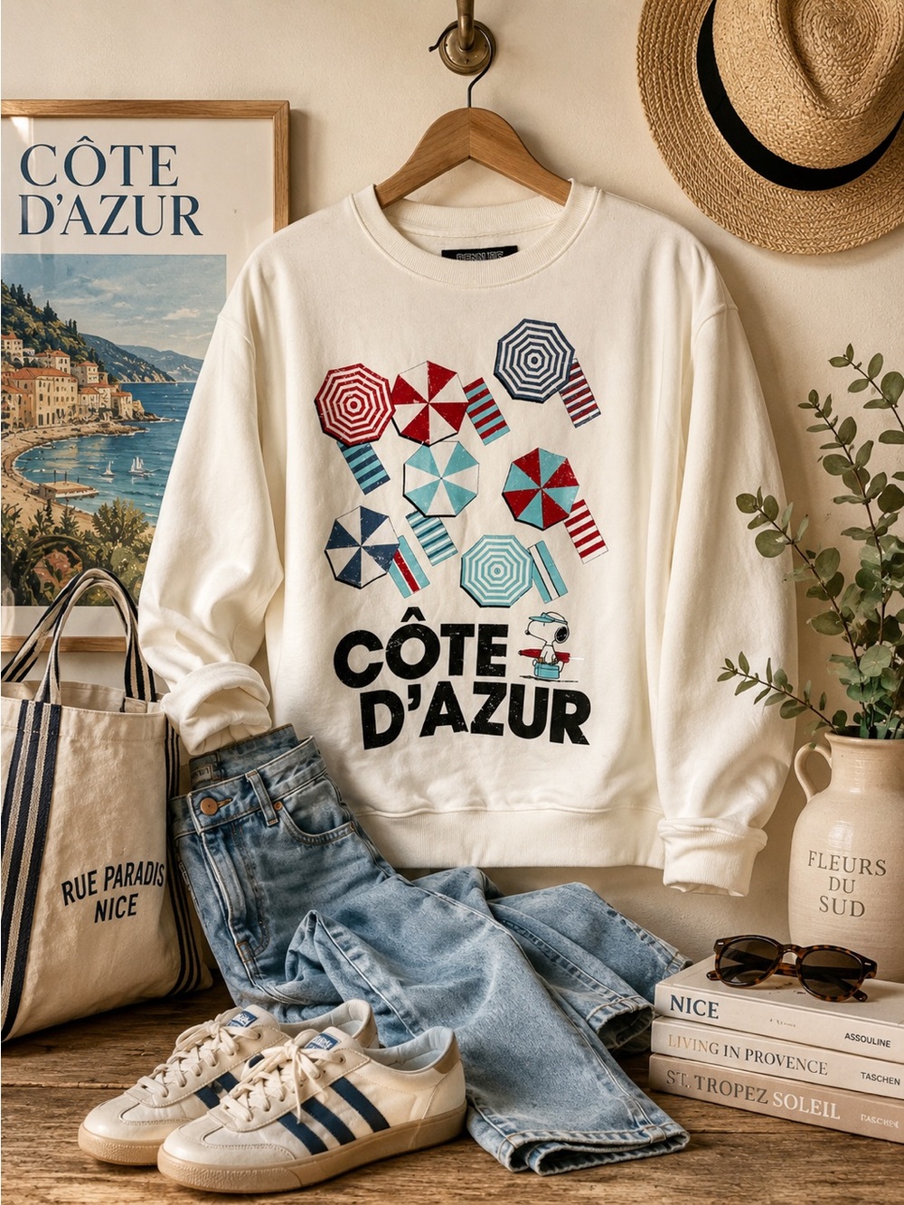 Snoopy Peanuts French Riviera Sweatshirt